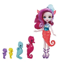 MATTEL - Enchantimals - Ocean Kingdom muñeca Sedda Sea Horse con familia de caballitos de mar ㅤ* Muñecas