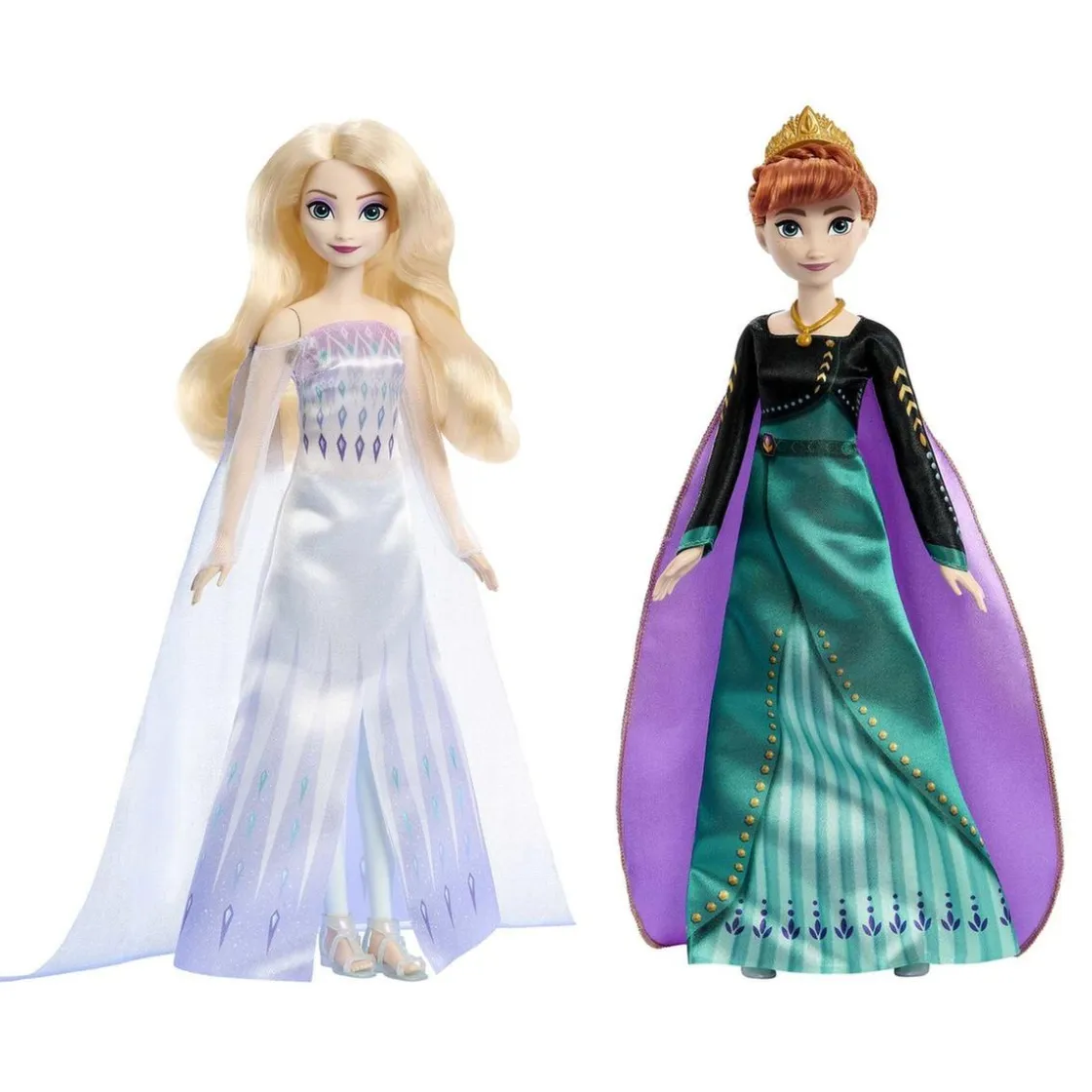 MATTEL - Frozen - Muñeca reinas Elsa y Anna estilo Frozen ㅤ
