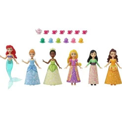 MATTEL - Pack 6 muñecas pequeñas Fiesta del té con accesorios ㅤ* Muñecas
