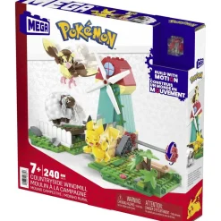 MATTEL - Pokemon - Construcción Pokémon con movimiento: Pikachu, Wooloo y Pidgey, 240 bloques ㅤ* Juguetes De Construcción