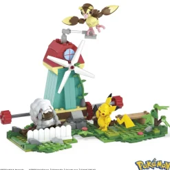 MATTEL - Pokemon - Construcción Pokémon con movimiento: Pikachu, Wooloo y Pidgey, 240 bloques ㅤ* Juguetes De Construcción