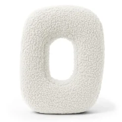 MEOWBABY - Almohada Infantil con Forma de Letra “O” Color Blanco Roto “Bearly O”