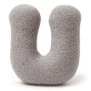 MEOWBABY - Almohada Infantil con Forma de Letra “U” Color Gris Claro “Bearly U”