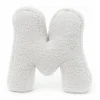 MEOWBABY - Almohada Infantil con Forma de Letra “M” Color Blanco Roto “Bearly M”