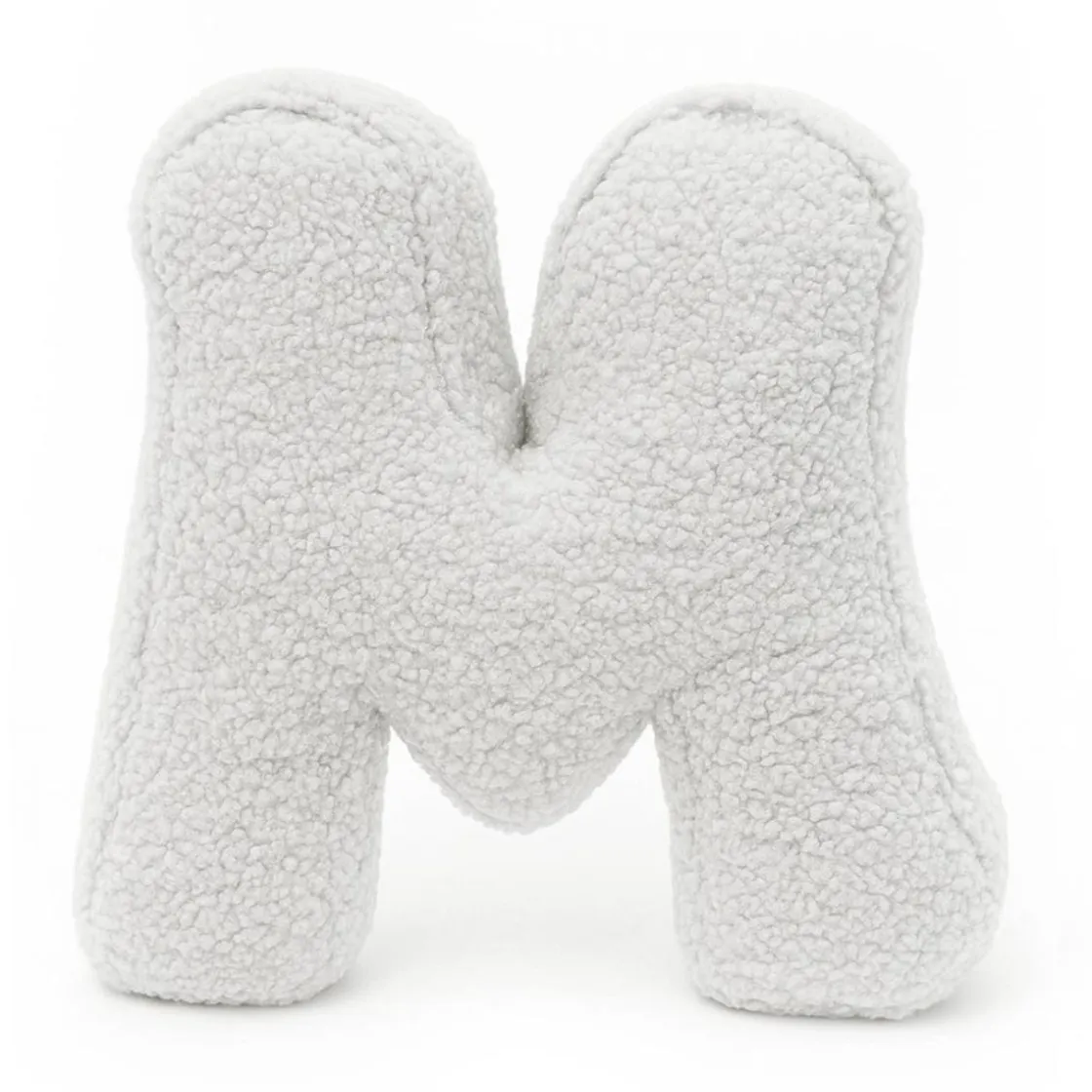 MEOWBABY - Almohada Infantil con Forma de Letra “M” Color Blanco Roto “Bearly M”