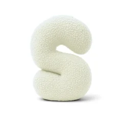 MEOWBABY - Almohada Infantil con Forma de Letra “S” Color Crema “Bearly S”