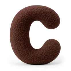 MEOWBABY - Almohada Infantil con Forma de Letra “C” Color Marrón Oscuro “Bearly C”