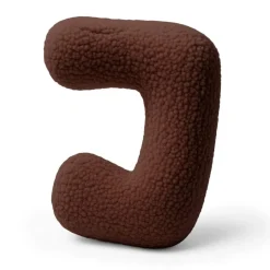 MEOWBABY - Almohada Infantil con Forma de Letra “J” Color Marrón Oscuro “Bearly J”