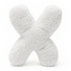 MEOWBABY - Almohada Infantil con Forma de Letra “X” Color Blanco Roto “Bearly X”