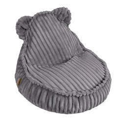 MEOWBABY - Churros Sako Bag Teddy – Puf infantil en gris oscuro