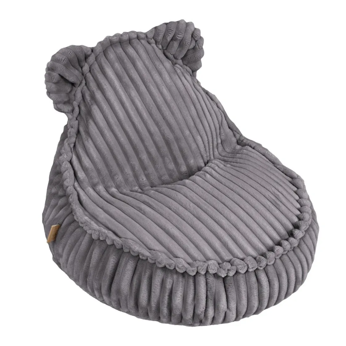 MEOWBABY - Churros Sako Bag Teddy – Puf infantil en gris oscuro