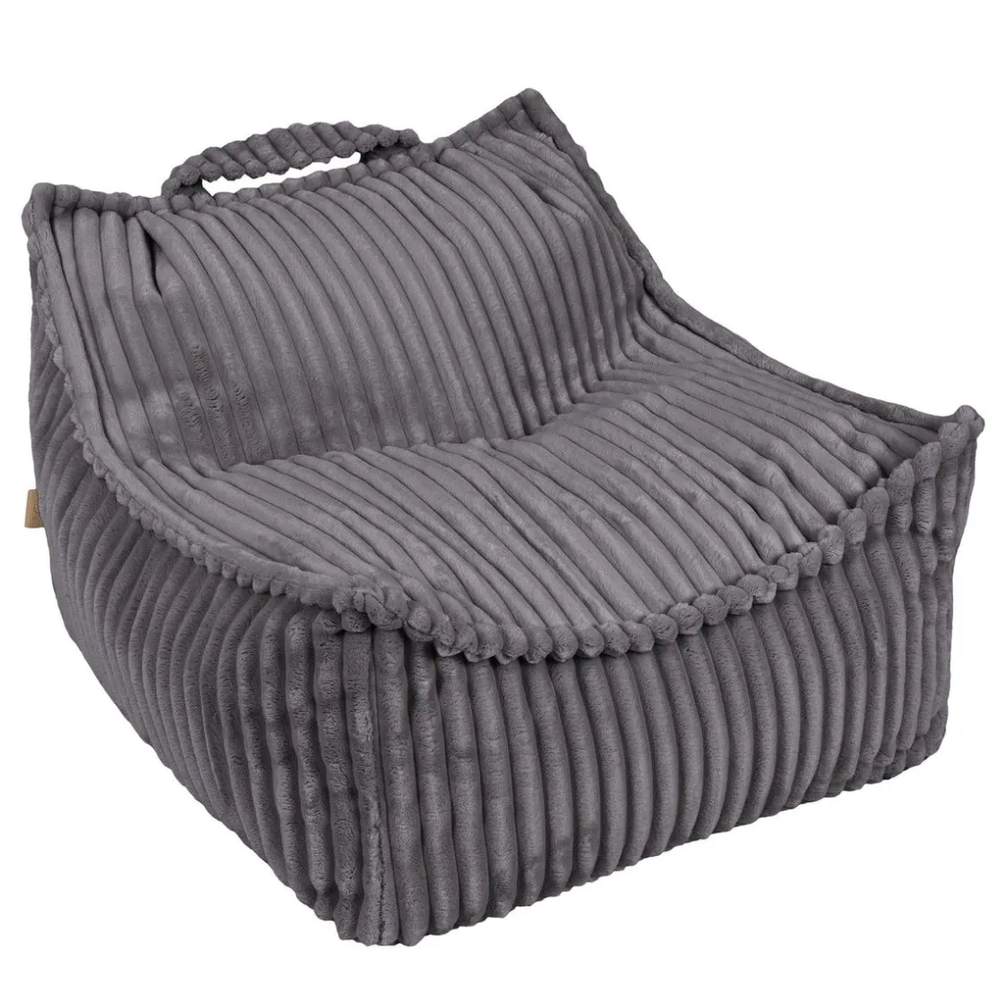 MEOWBABY - Churros Sako Bag – Puf infantil en gris oscuro