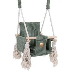 MEOWBABY - Columpio Infantil de Interior Cuadrado Color Verde Oliva “Square Swing Olive Green”* Entretenimiento·Hamacas Y Columpios