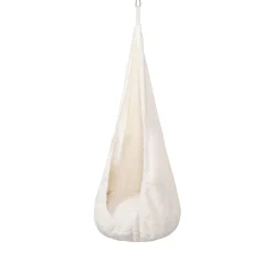 MEOWBABY - Columpio Infantil Tipo Capullo con Orejas de Oso Color Blanco “Baby Cocoon Swing Bearly”