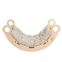MEOWBABY - Mecedora Infantil de Madera Natural con Cojín Beige “Medium Dream Rocker Classic”