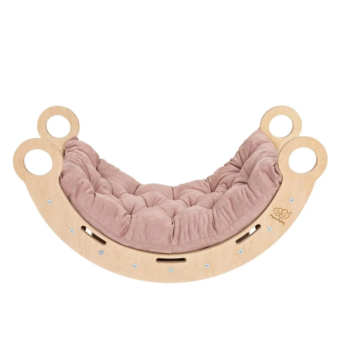 MEOWBABY - Mecedora Infantil de Madera Natural con Cojín Rosa “Medium Dream Rocker Classic”