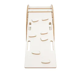 MEOWBABY - Mecedora Infantil Blanca con Escalera y Cojín Gris “Medium Dream Rocker White Wood”