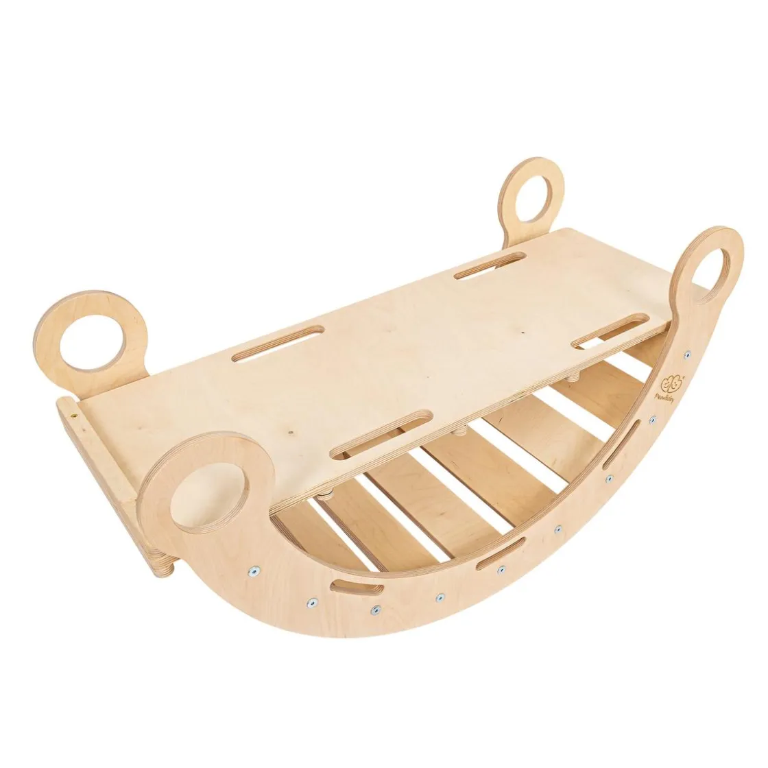 MEOWBABY - Mecedora Infantil de Madera Natural con Tobogán “Medium Dream Rocker Classic”* Entretenimiento·Hamacas Y Columpios