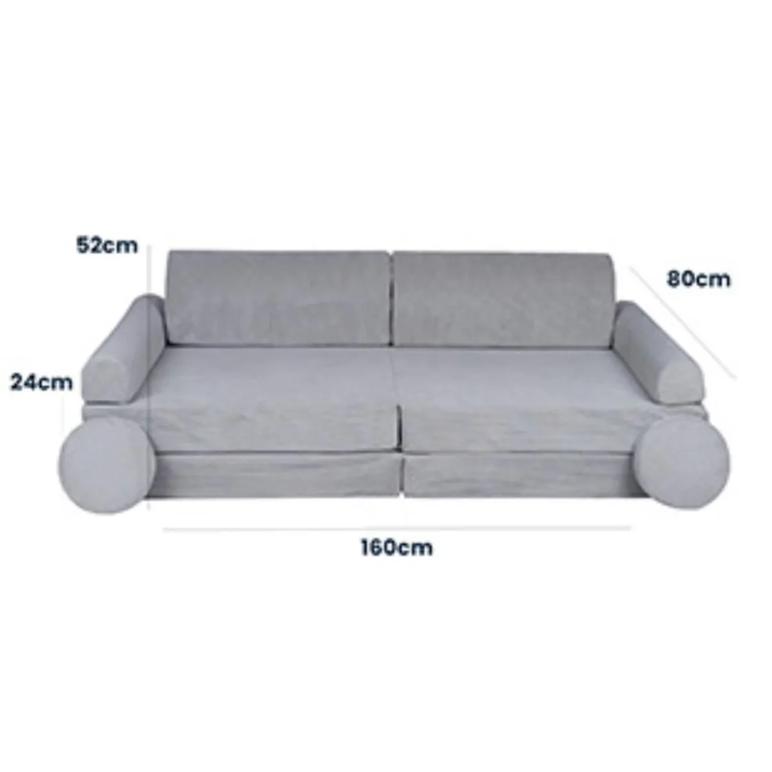 MEOWBABY - Sofá de pana Premium infantil gris