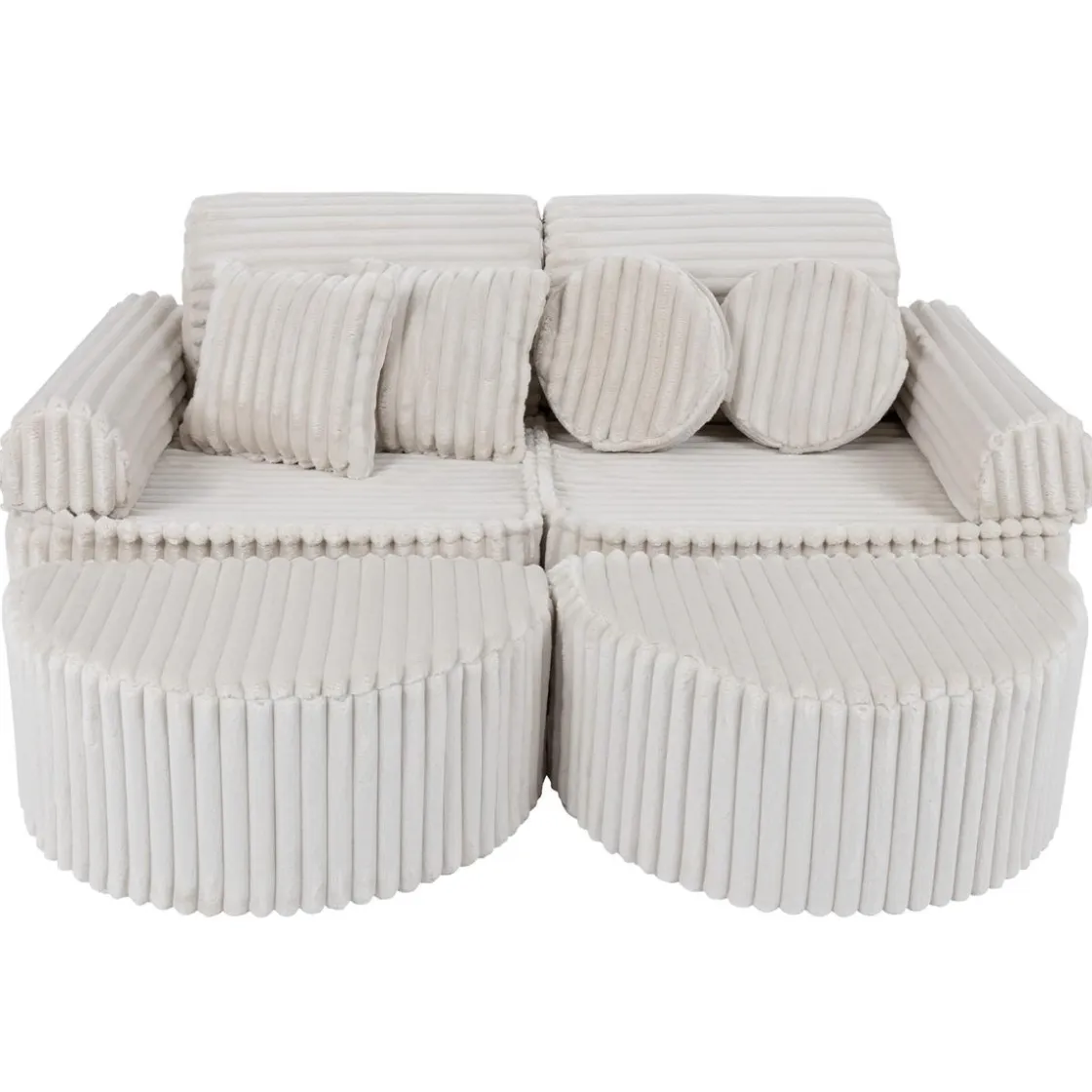 MEOWBABY - Sofá Infantil Churros Pocket Max Color Blanco Algodón* Entretenimiento·Hamacas Y Columpios|Estilo De Vida