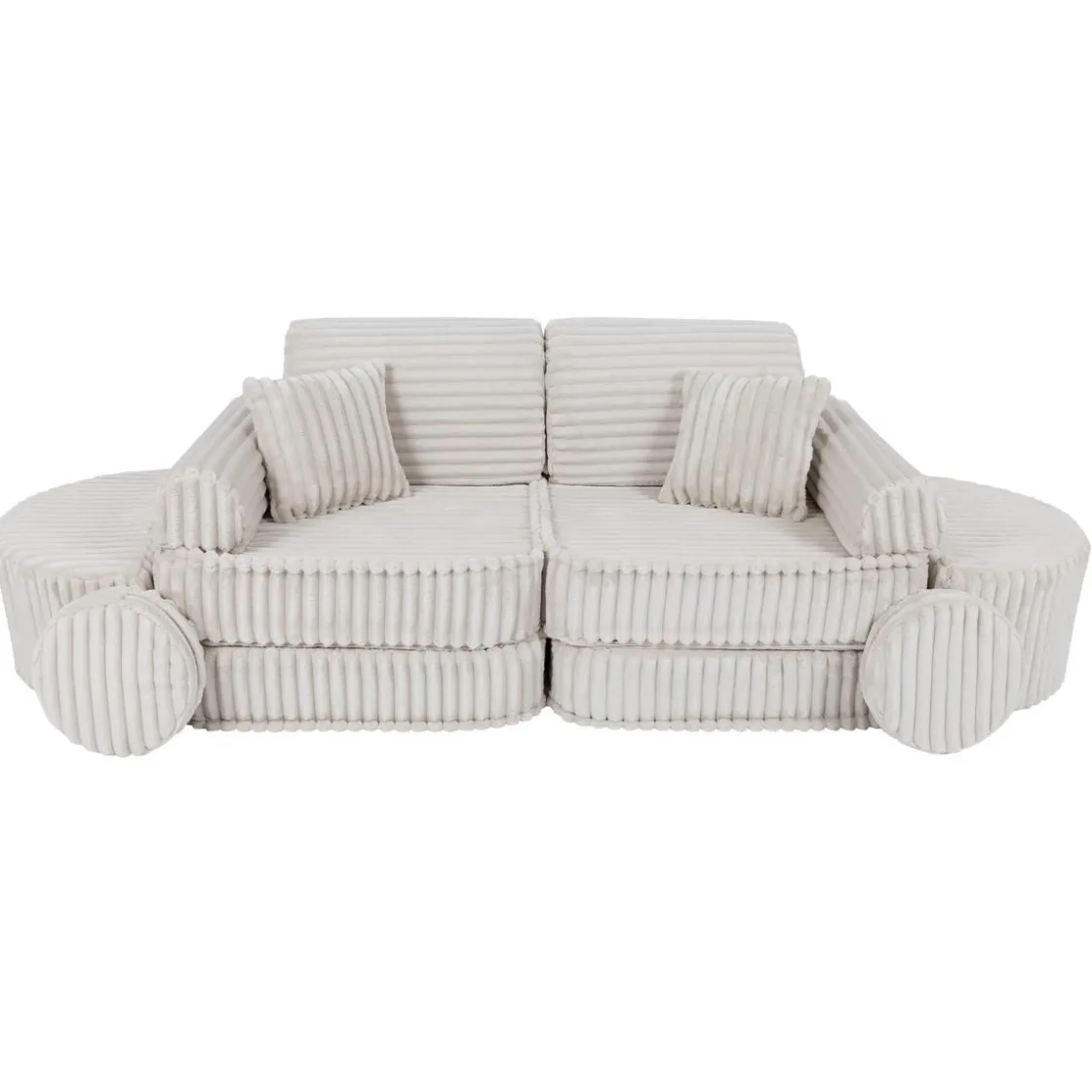 MEOWBABY - Sofá Infantil Churros Pocket Max Color Blanco Algodón* Entretenimiento·Hamacas Y Columpios|Estilo De Vida