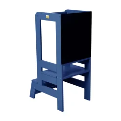 MEOWBABY - Torre de aprendizaje de Madera azul con pizarra