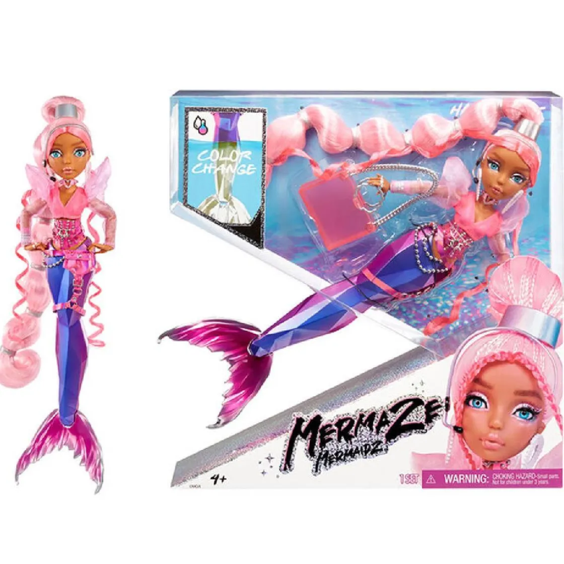 MGA LITTLE TIKES Mermaze Mermaidz - Harmonique - Muñeca sirena, muñeca sirena que cambia de color