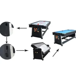 PL OCIOTRENDS Mesa Multijuego giratoria 4 en 1* Deportes|Futbolines