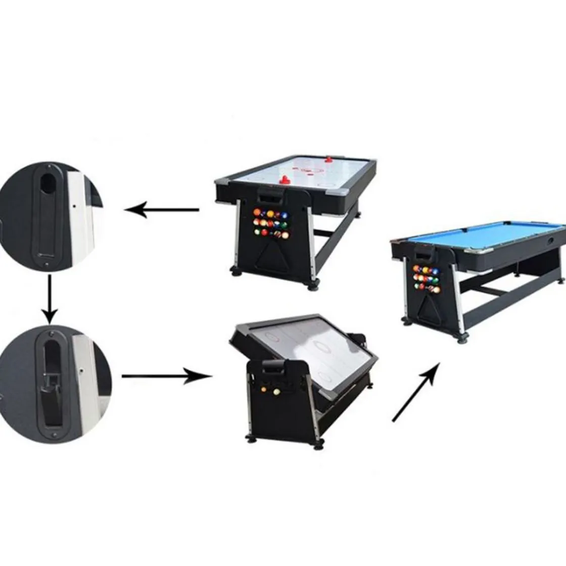 PL OCIOTRENDS Mesa Multijuego giratoria 4 en 1* Deportes|Futbolines