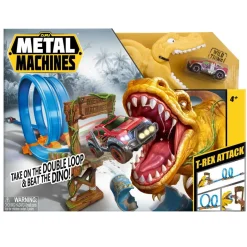 ZURU Metal Machines - Circuito con doble loop y T-Rex