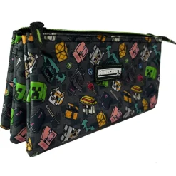 MINECRAFT - Portatodo triple Pixel 25* Material Escolar