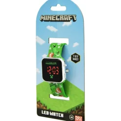 KIDS EUROSWAN S.L. Minecraft - Reloj LED digital estilo Minecraft, multicolor ㅤ* Coleccionables Y Mini Mundos