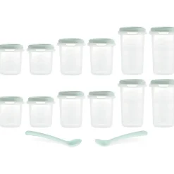 MINILAND - Pack 12 Recipientes Herméticos Graduados Multifunción ㅤ