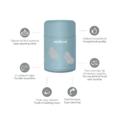 MINILAND - Termo para sólidos 600 ml Thermy Palms* Preparación Comida Y Accesorios·Termos, Recipientes Y Contenedores