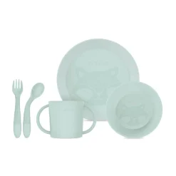 MINILAND - Vajilla infantil Round menta* Preparación Comida Y Accesorios·Platos Y Cubiertos Infantiles