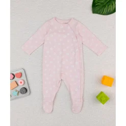 Prenatal Mono bebé rosa margaritas estampado completo