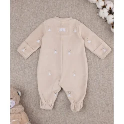 Prenatal Mono de bebé beige con osito de regalo