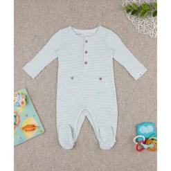 Prenatal Mono de bebé rib blanco/verde