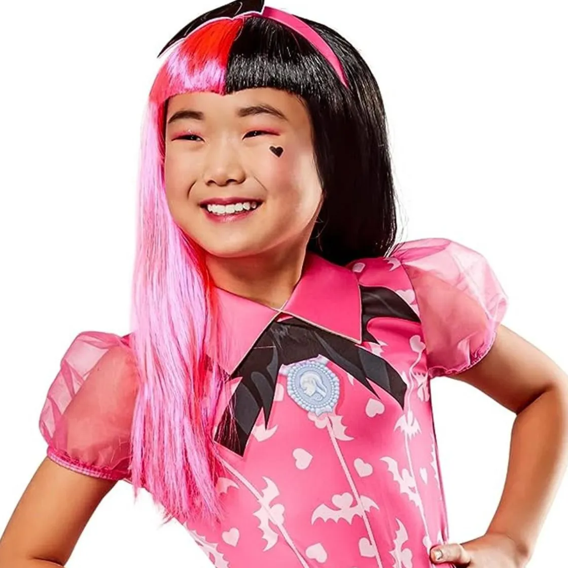 RUBIE'S Monster High - Peluca Draculaura para niñas, talla standard para carnaval, navidad, cumpleaños y Halloween* Disfraces|Halloween