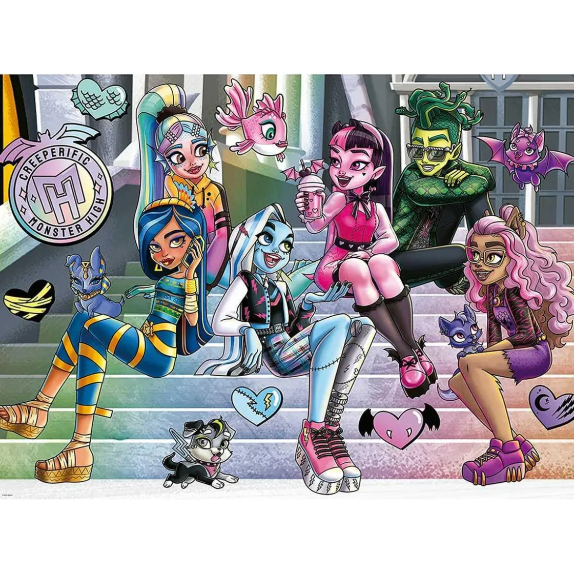 EDUCA BORRAS Monster High - Puzzle de 1000 piezas Monster High para adultos, 68 x 48 cm y cola Fix incluida ㅤ* Juegos Y Puzzles