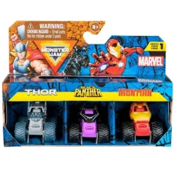 MONSTER JAM - Pack 3 Mini vehículos Marvel (varios modelos)* Vehículos Y Circuitos