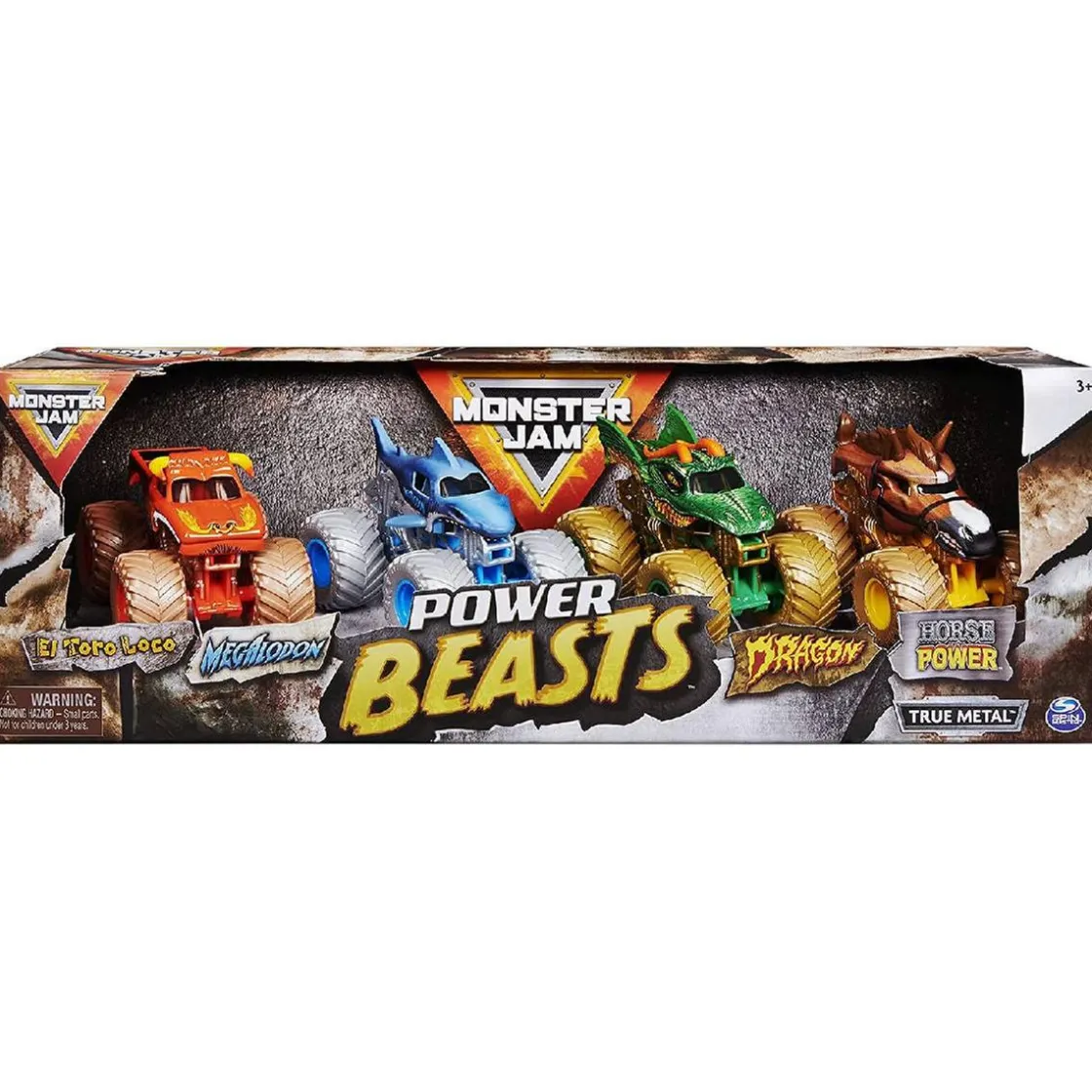 SPIN MASTER Monster Jam - Pack 4 vehículos Power Beasts