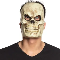 CLEMENTONI Máscara facial de calavera con pino, en blanco ㅤ