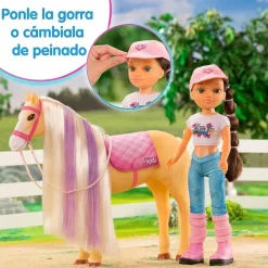 NANCY - Muñeca articulada con caballo y accesorios de cuidado ㅤ