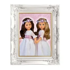 NANCY - Muñeca de colección primera comunión con vestido blanco y corona de flores* Muñecas