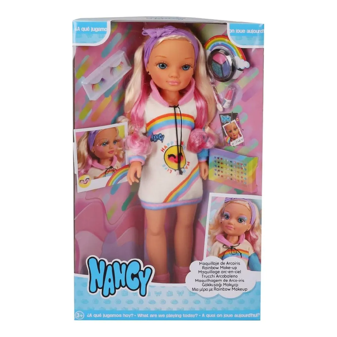 NANCY - Muñeca maquillaje arcoirirs