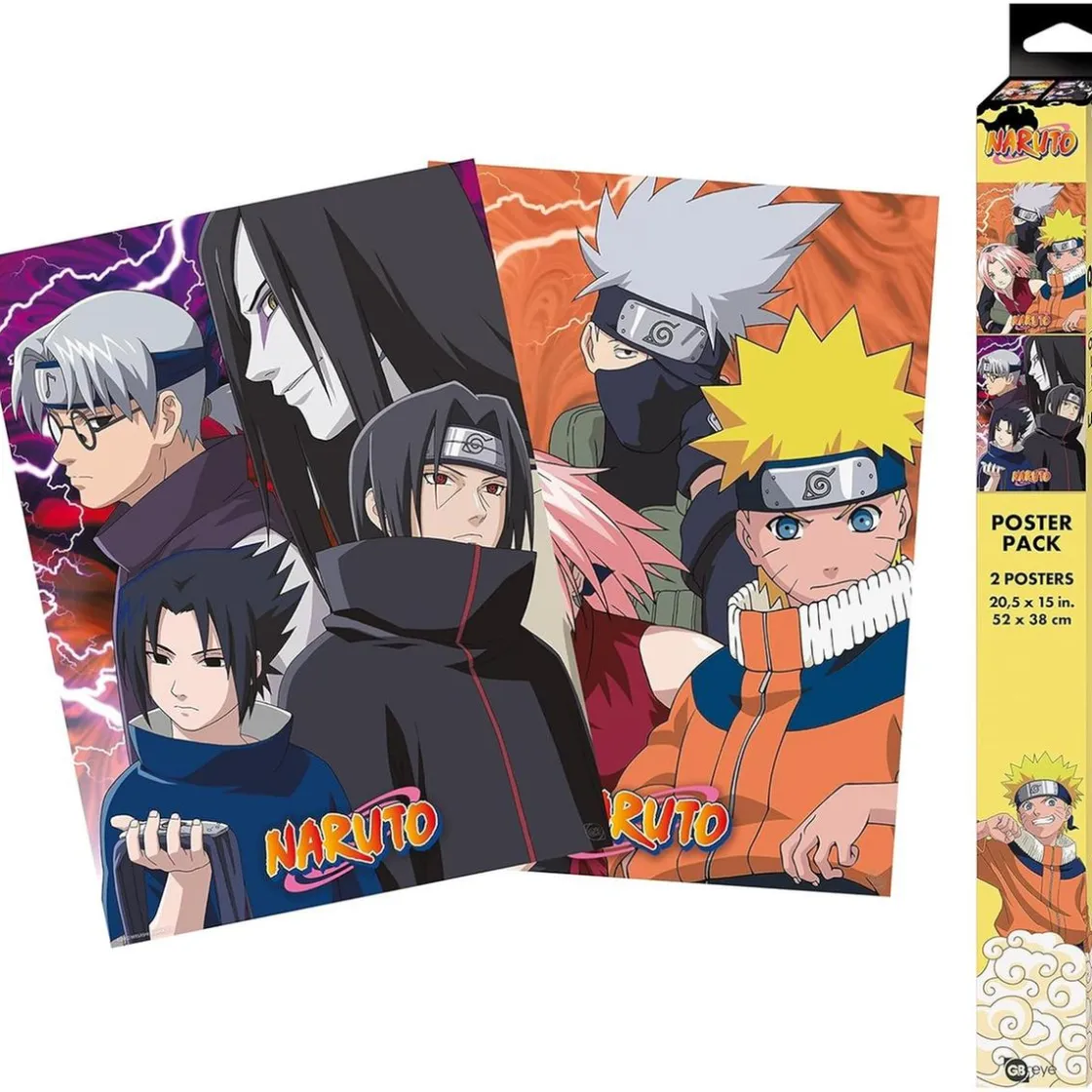 ABYSSE CORP Naruto Shippuden - Set 2 pósters Chibi - Ninjas Konoha & Desertores