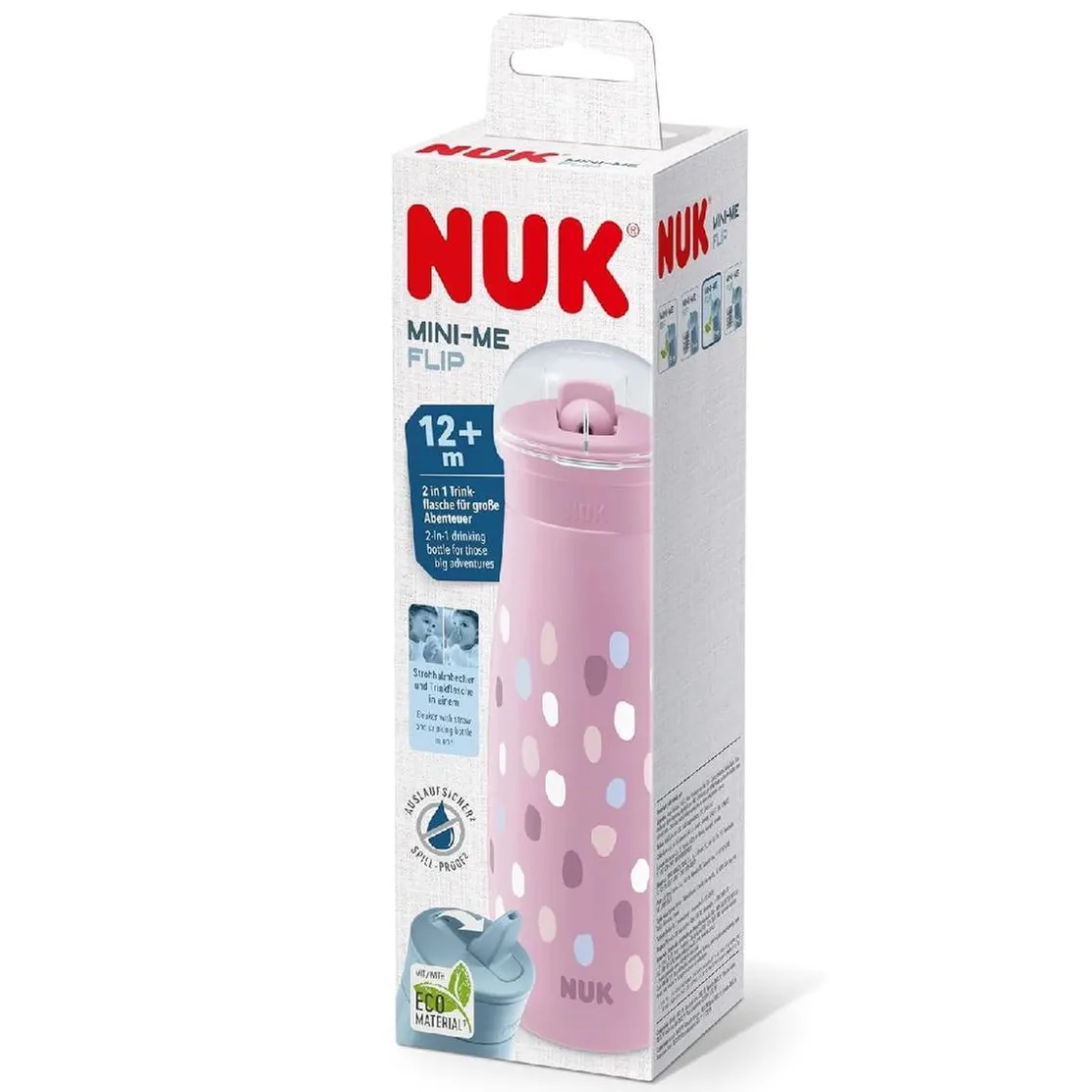 NUK - Botella Mini-Me Flip 450 ml +12 meses Rosa* Preparación Comida Y Accesorios·Tazas Y Vasos