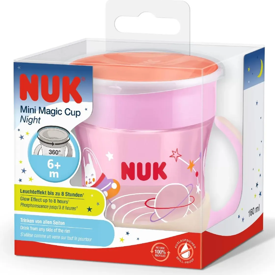 NUK - Mini Taza Mágica Noche Rosa* Preparación Comida Y Accesorios·Tazas Y Vasos