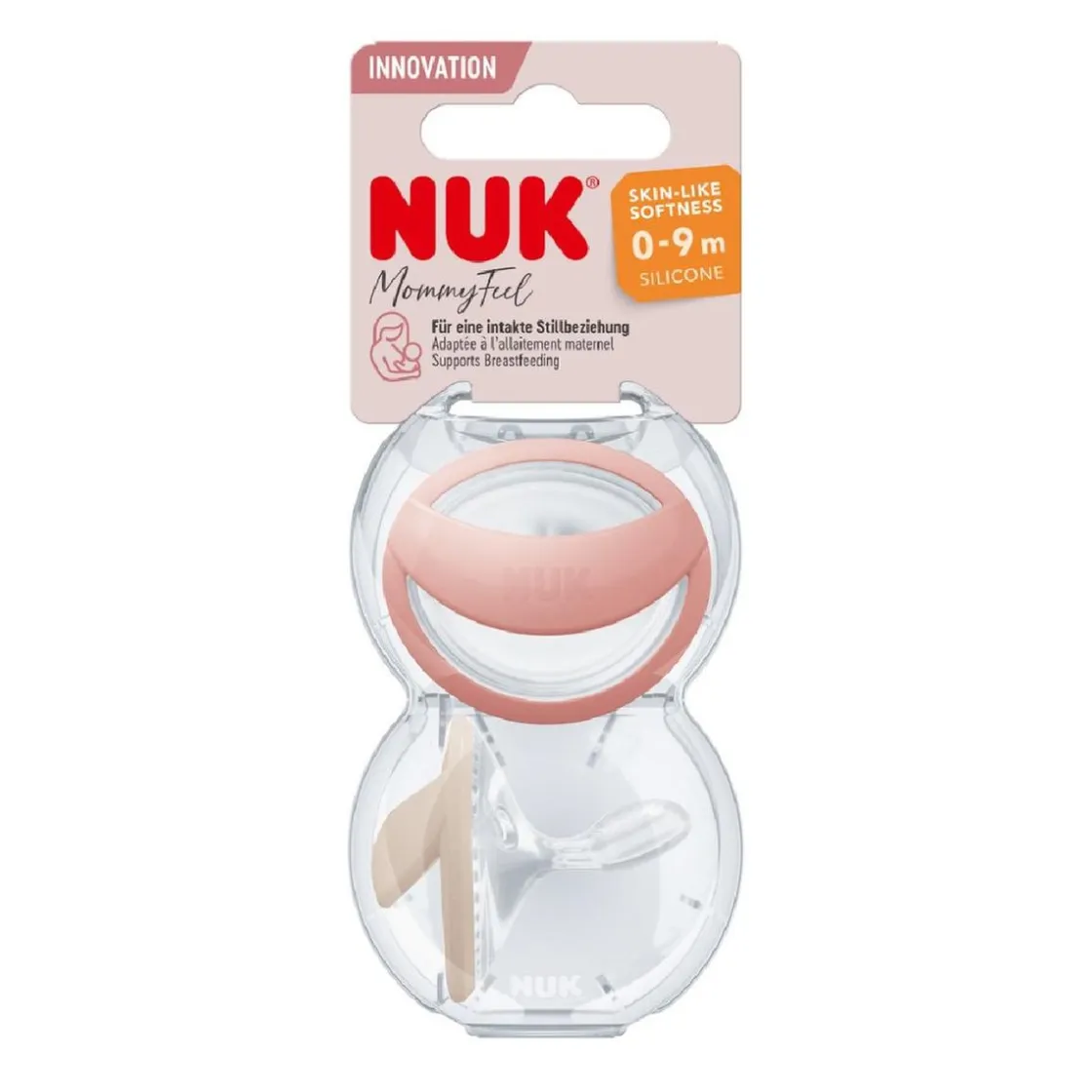 NUK - Pack 2 chupetes Mommy Feel Silicona 0-9 meses Rosa/Beige